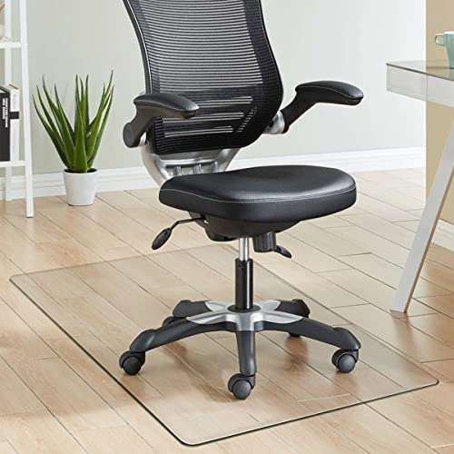 Tinytimes Glass Chair Mat For Carpet Or Hard Floor Tempered Glass Glass Table Top Table Mat Square 36" X 46", Transparent #TOP13