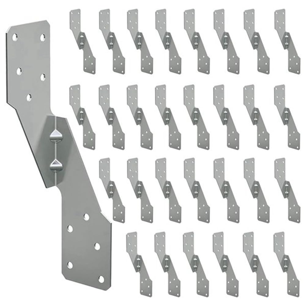 Fuhjythy 50Pcs Strong-Tie H2.5a, Hot-Dip Galvanized Steel Heavy Duty Hurricane Tie, Hurricane Straps Trusses/Rafters Ties