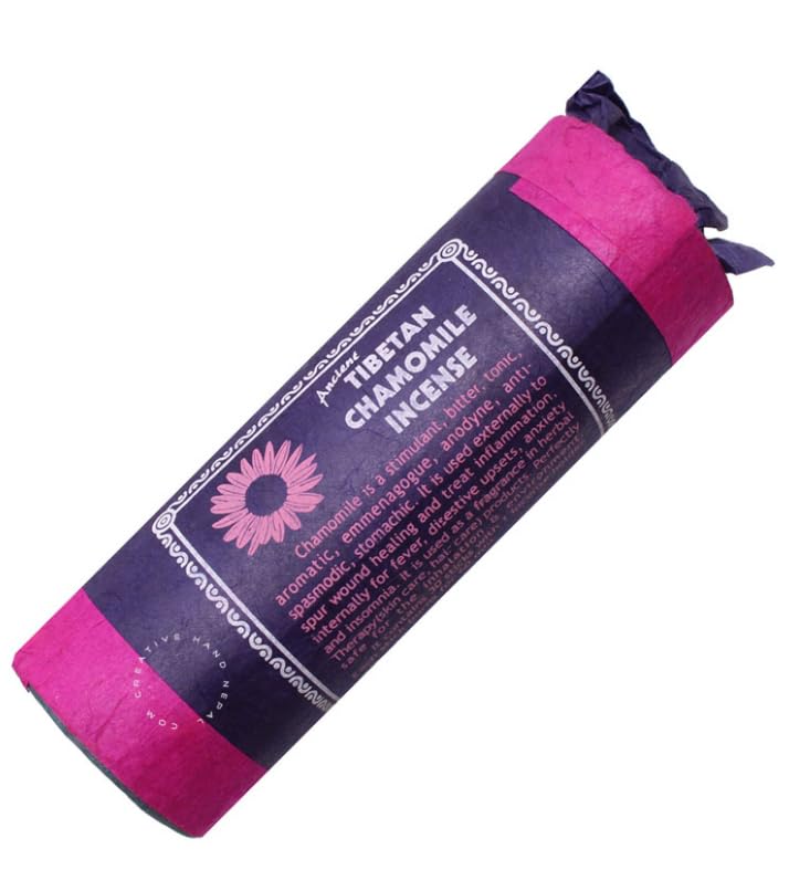 Traditional Tibetan Incense Sticks includes wooden Incense Holder (Tibetan Chamomile)