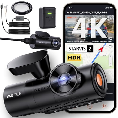 [ Bundle-4 Items: Vantrue N4 Pro 4K 3CH +CPL + Hardwire Kit+ Remote Control ] True 4K Wi-Fi 3-Channel Dashcam, STARVIS 2 IMX678 Night Vision, HDR, Voice Control, GPS Cam for Uber Drivers