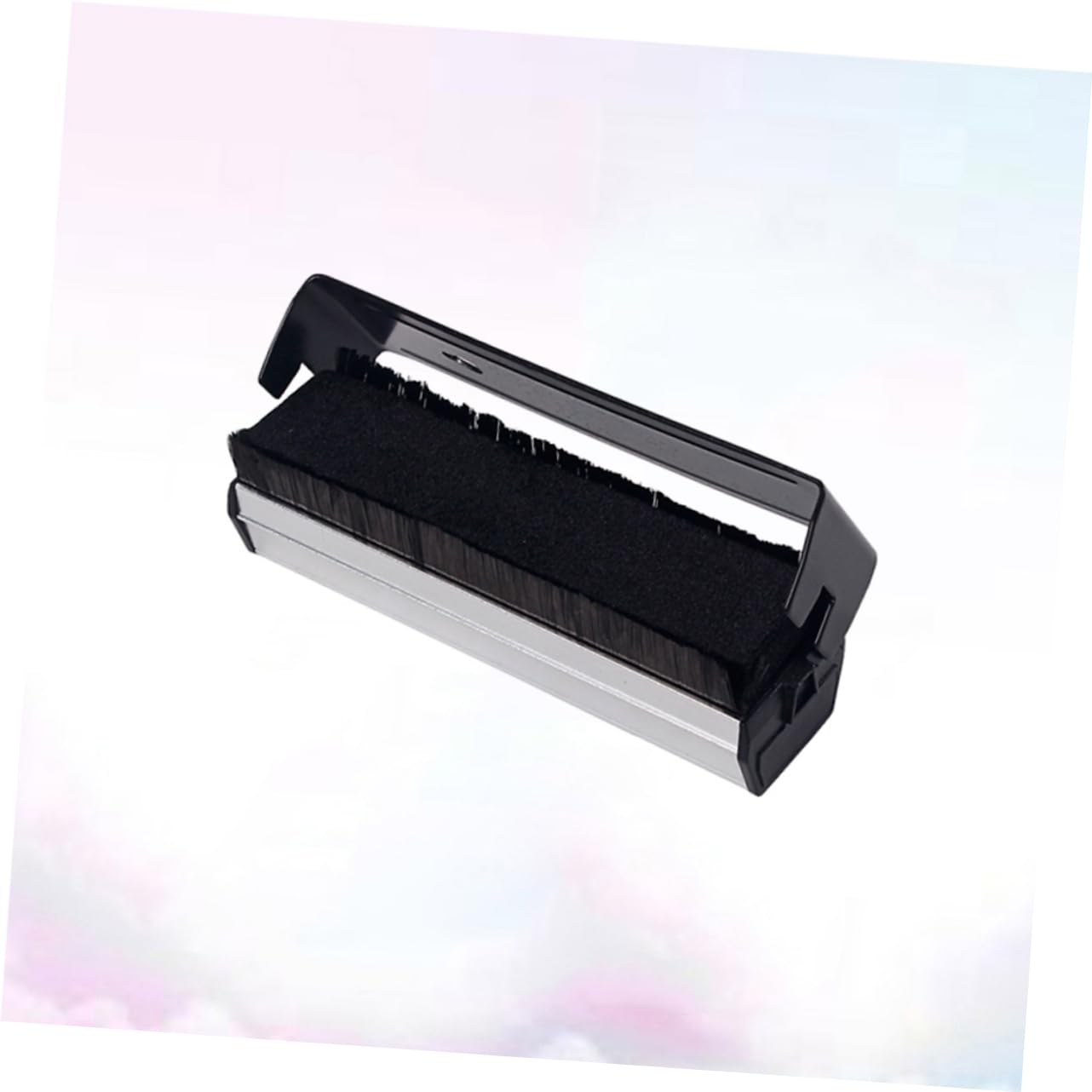 Uonlytech Spazzola Per Pulizia Dischi Vinile Setole e Spazzola Per Strofinare Rimuove Polvere e Macchie Antistatica Per Appendere Design Nero