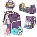 all Kids United® Zaino fasciatoio deluxe con culla - set borsa fasciatoio: zaino per bambini, fasciatoio, culla integrata, ganci per carrozzina (Viola)