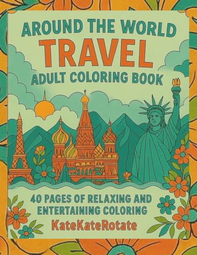 Around the World Travel Adult Coloring Book: 40 Relaxing Pages Featuring Global Landmarks, Cultures, & Scenic Adventures image 2