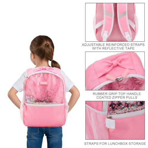 Packed Party Silver & Black Confetti Pink 17" Backpack With Lunchbox4