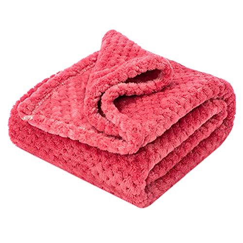Image of Fuzzy Blanket or Fluffy Blanket for Baby Girl or boy, Soft Warm Cozy Coral Fleece Toddler, Infant or Newborn Receiving Blanket for Crib, Stroller, Travel, Decorative (40Wx60L, M-Raspberry)