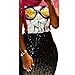 PESION Womens Short Sleeve T-Shirt Sequined Tops O-Neck Funny Graphic Tees Blouse, Burgundy Small