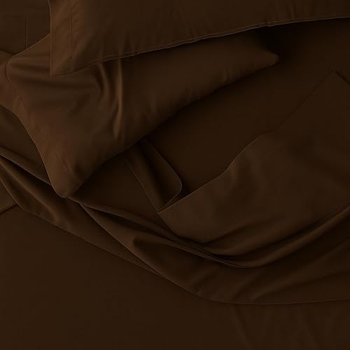 Miniatura 7 de Peru Pima Juego de sábanas termorreguladoras, tamaño matrimonial, 4 piezas, 100% algodón Pima peruano, satén, 600 hilos, refrescante, transpirable y