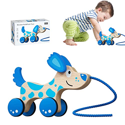 Honglinsong Handmade Wooden Pull Dog Toy Pull Along Toy With String For Walking Toddlers Educational Toy For Boys Girls Birthday Gifts #TOP18