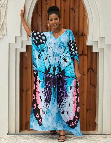Image of NFVNKJ Women's Plus Size Beach Lounge Kaftan Maxi Dress Swimsuit Coverup for Women