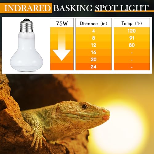 Image of VIHOSE 12 Pack 100 W Reptile Heat Bulbs White Heat Lamp Bulb White Lamp Basking Light Bulb for Reptile, Bearded Dragon, Lizard, Tortoise, Chicken, Leopard Gecko, Amphibian, Pets