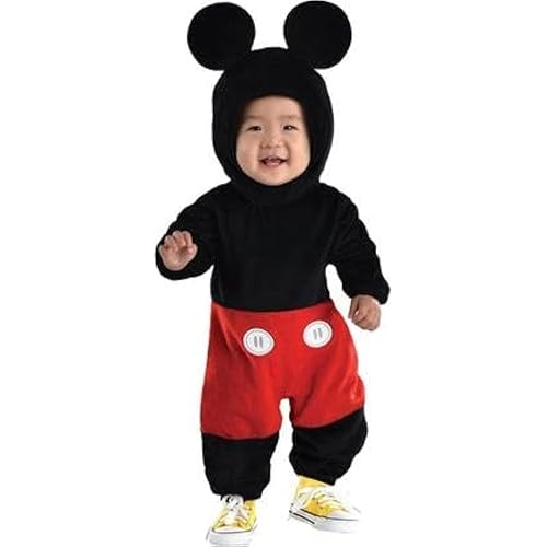 Party City Classic Micky Mouse Costume for Toddlers - Disney Costume Includes Plush Jumpsuit & Headpiece for Boys & Girls - Costumes for Halloween, Birthday Parties & Themed Events Multicolor