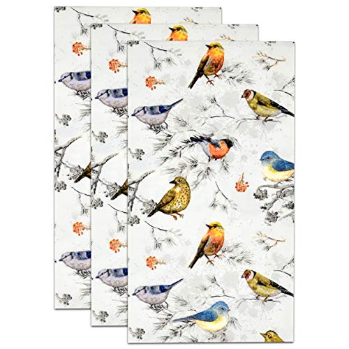100 Bird Guest Napkins Disposable Paper Pack Pretty Birds Dinner Hand Napkin For Bathroom Powder Room Wedding Anniversary Holiday Birthday Spring Tea Party Bridal Baby Shower Decorative Towels #TOP3