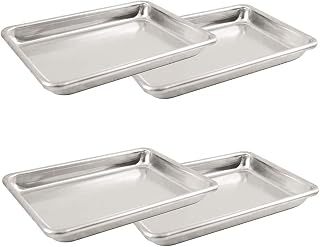 Libertyware Mini Sheet Pans-Set of 4-10"x 6"x 1.25", 4 Pack, Aluminum