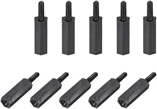 uxcell M2x12mm+6mm Male-Female Hex Nylon PCB Motherboard Spacer Standoff for FPV Drone Quadcopter, Computer & Circuit Board Black 150pcs