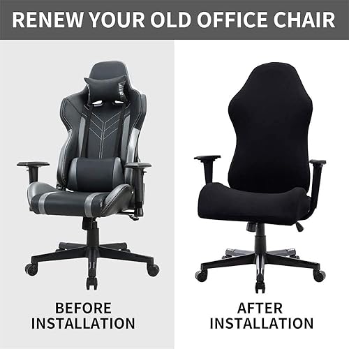 Miniatura 4 de LUCOJET Funda para silla de oficina para videojuegos, elástica, lavable, antipolvo, para sillón, silla giratoria, silla de juegos, silla de jefe de