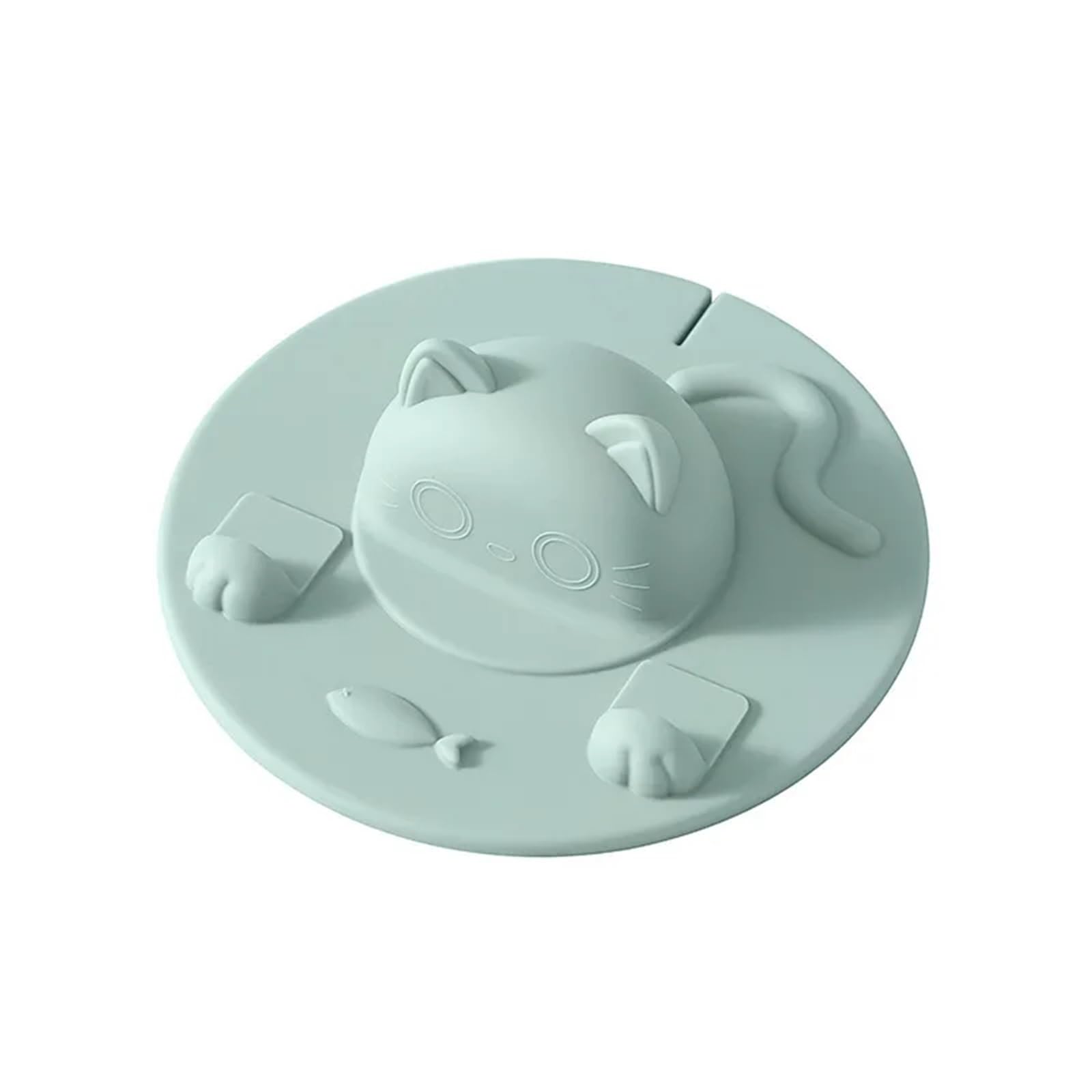 4Pcs Silicone Cup Lid Cartoon Creative Milk Tea Coffee Cover Dust Leak Proof Cat Head Multifunction Beverage Portable For Mugs(Green)