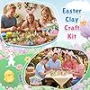 Tinlade 273 Pcs/24 Set Air Dry Clay Spring Crafts with Colorful Modeling Clay Resin Figurines Foam Eggs Flowers Grass Card Bag for Christian Party Favors Stuffers Goodie Bag Filler(Rabbit) #4