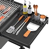 Silicone Grill Mat Compatible with Blackstone, Silicone Griddle Tools with Drip Pad, Spatula Mat for Outdoor Grill Kitchen Counter (Black)