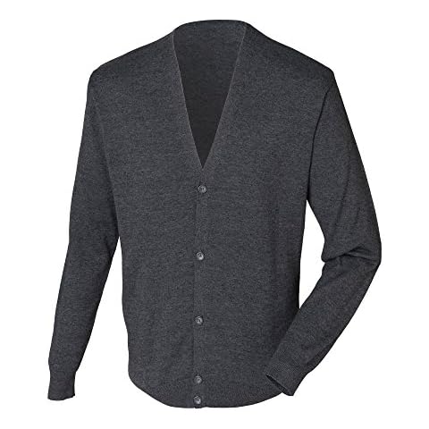 Henbury Mens V Lightweight Cardigan Grey Marl X-Large Cover