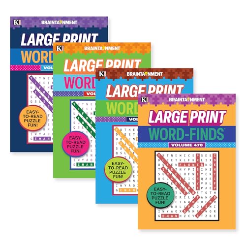 BAZIC Products Large Print Word Finds Puzzle Book with Answer Key, 48-Case