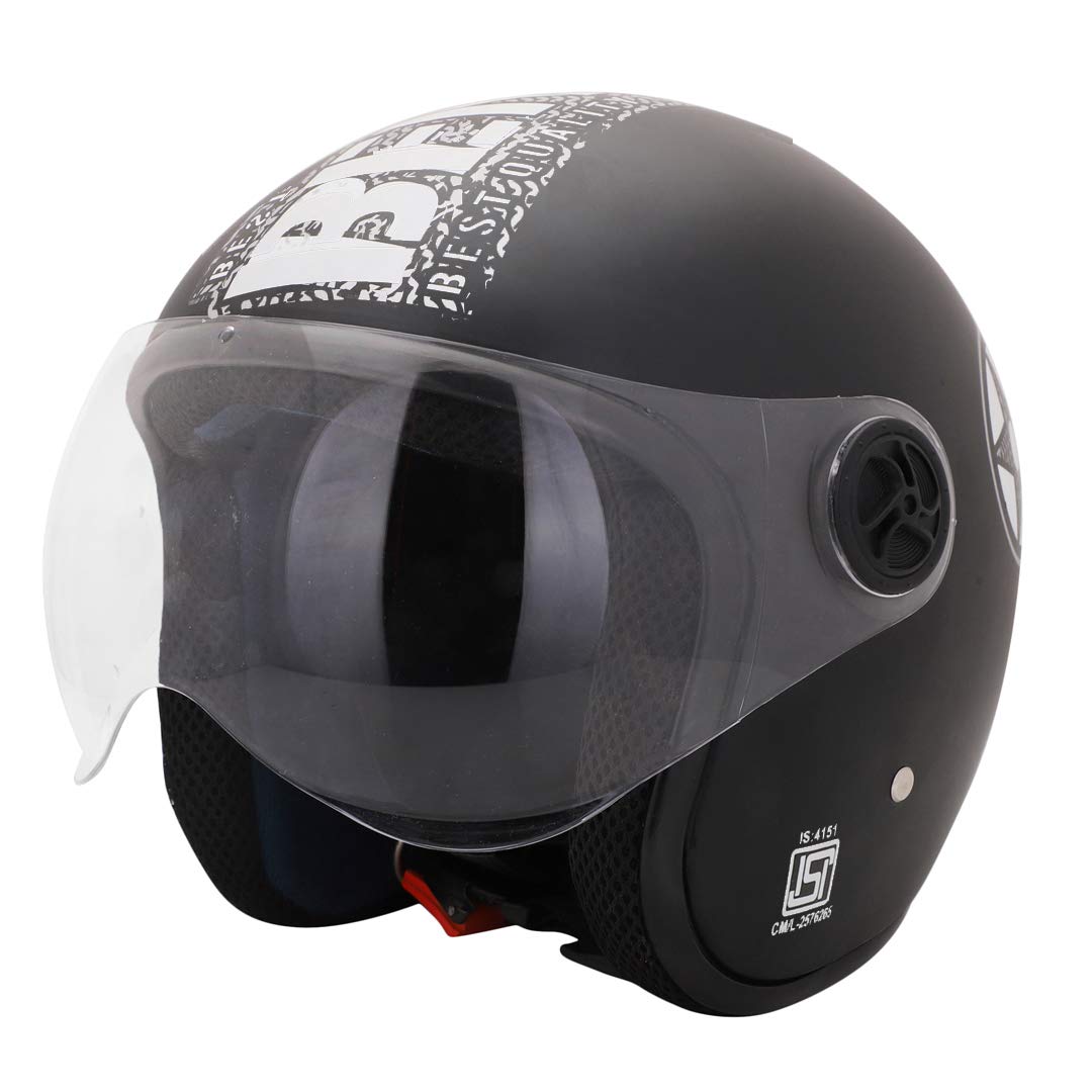 ISI Certified Guardian Cruiser Open face Helmet for Cruiser Bike Royal Enfield and Others (Extra Large, Black Matte) Car & Motorbike