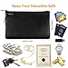 Small Fireproof Money Bag Water Expandable Document Pouch Safe Storage Envelope with Zipper for A5 Files Cash Jewelry Passport Black or Silver