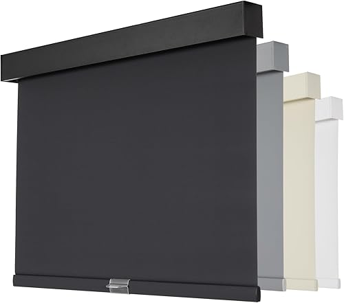 Persilux Persianas enrollables opacas sin cordones para ventanas, parada libre con cenefa, persianas de tela con aislamiento térmico, protección UV