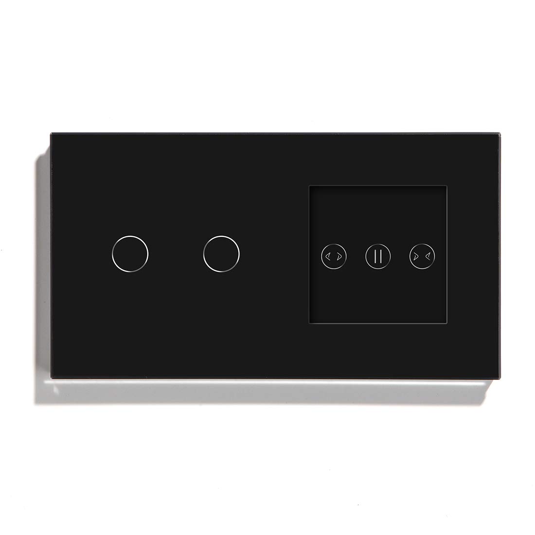 Interruttore Tapparelle WiFi, Interruttore tattile Smart WiFi con Tenda Intelligente Bianco Pannello in Vetro Cristallino Smart Blind Lavoro Interruttore Tapparelle Avvolgibile WiFi(Black)