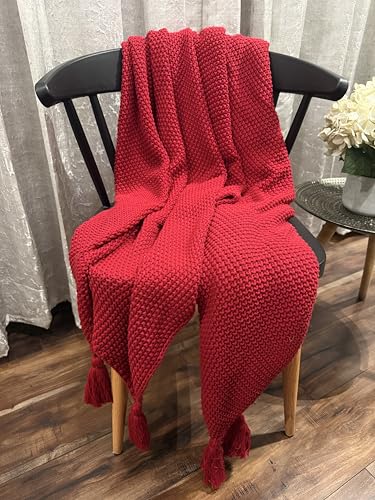 Image of Super Soft & Breathable Christmas Throw Blanket - Red | Classy Throw Suitable for Home Couch, Sofa, Bed Decor & Bedroom | Skin-Friendly & Lightweight All Season Throw