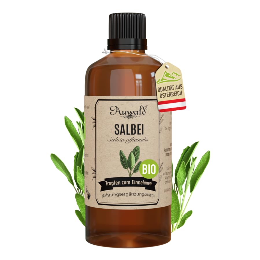 NEU! Auwald Salbei Tropfen BIO Hochwertiger Auszug Extrakt Essenz & Tinktur 100% BIO Landwirtschaft Frei von künstlichen Zusätzen und Farbstoffen Hergestellt in Österreich 100ml