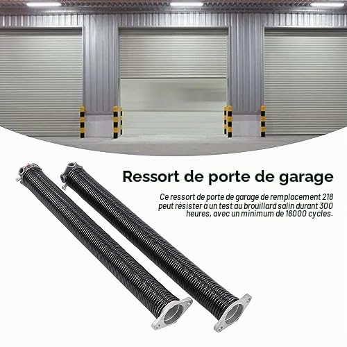 Ausla 2 Ressorts de Torsion pour Porte de Garage de 2 Pouces, Fabriqués en Bobine d'Acier et Baril en Aluminium, Minimum 18 000 Cycles pour Remplacement et Installation Familiale (11x70cm)