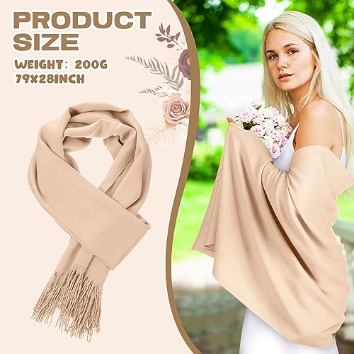 Xtinmee 50 Pack Pashmina Shawl and Wrap Bulk Cashmere Scarf for Guest Wedding Favor Gifts Bridal Baby Shower Birthday Party3