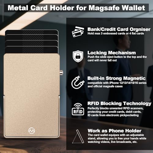 Soporte ajustable y cartera de metal para iPhone 13 que ahorra espacio 2