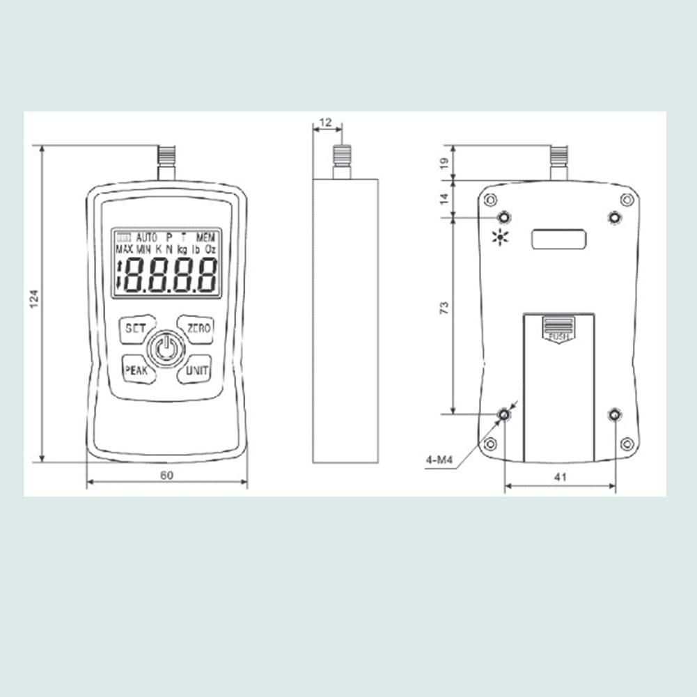 Piccolo Misuratore di Forza Digitale Push-Pull Dinamometro Portatile Misuratore di Trazione ZMF-2-500N Tester di Trazione per Chilogrammi