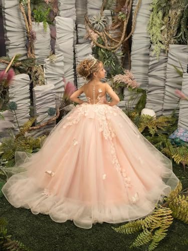 Princess White Flower Girl Dresses Tulle Tutu Floral Flowers Kids First Communion Dress3