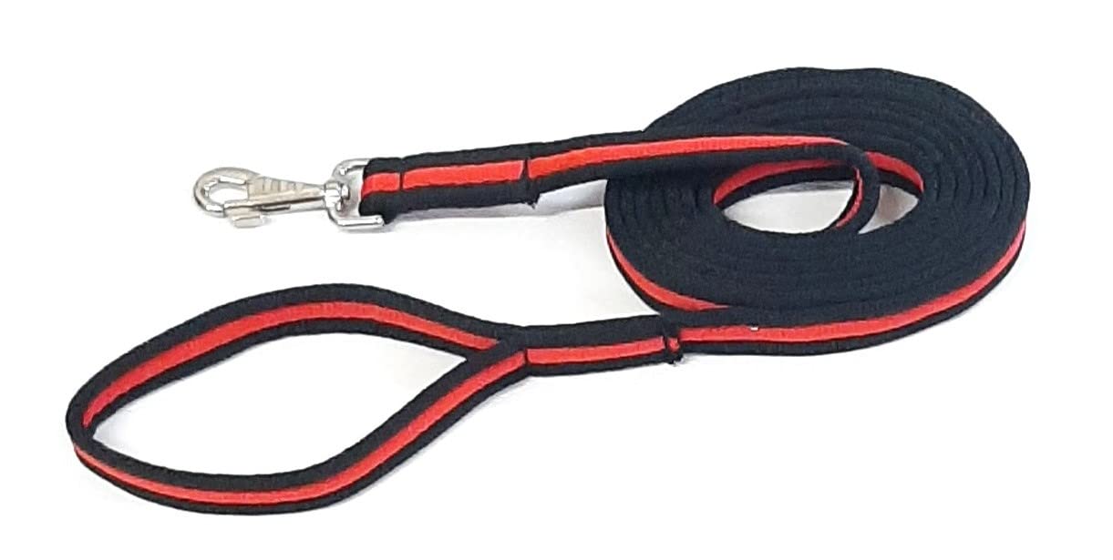 Horse Lunge Line/Large Dog Training Walking Lead Leash 25mm Padded Air Webbing Strong Very Soft Durable (10ft, 3 Metres) (Black/Red) โ image 1