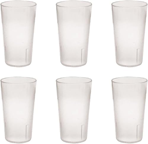 Vaso de restaurante de 12 onzas para bebidas, vasos apilables, plástico químico resistente a la rotura, textura de guijarros, juego de 6,