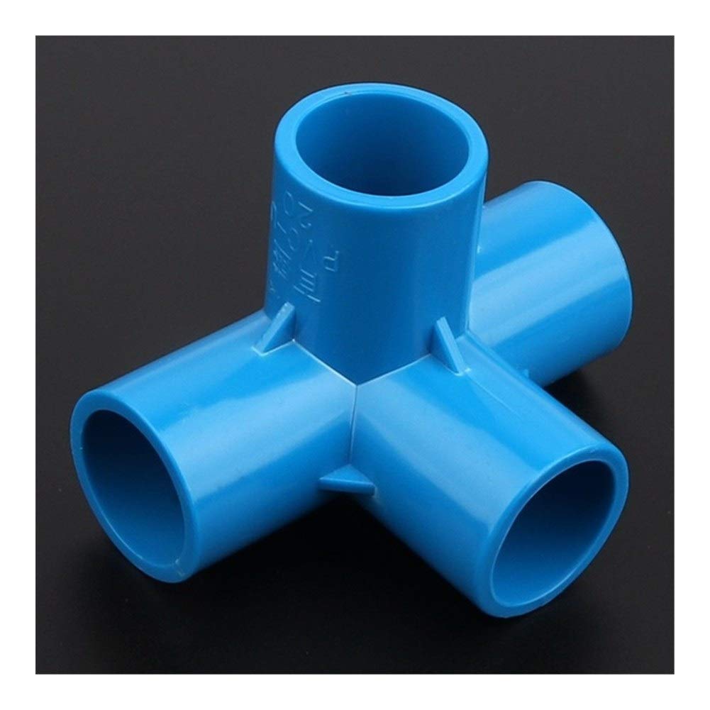 RUAJOGYNVM 12/24/48pcs 32mm PVC Connector Stereoscopic 4Ways Aquarium Tank Drip Irrigation Fittings Water Pipe Connectors Tubing, Pipe (Color : Blue Stereo 4 Ways, Diameter : 12pcs) RUAJOGYNVM