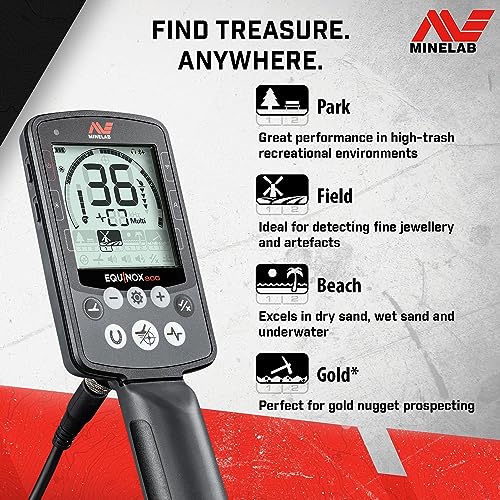 Image of Minelab Equinox 800 Metal Detector with EQX 11 inch Double-D Waterproof Coil