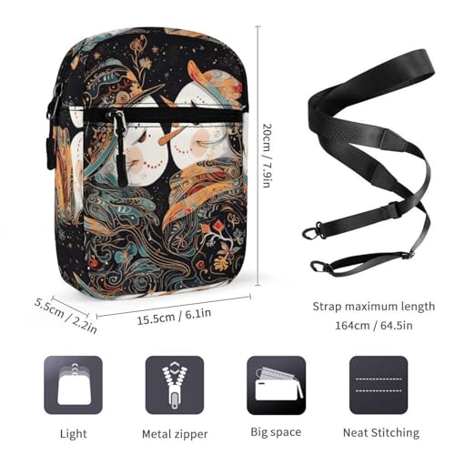 Satchel Tote Bag Messenger Bag Snowman Kissing Printed Mini Sling Bag Purse Suitable for Work Travel2