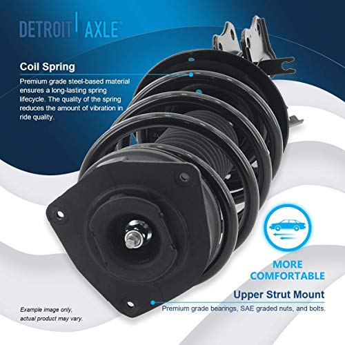 Image of Detroit Axle - Front Struts for 2007-2012 Nissan Sentra [Base, S, SL, SR] Complete 2 Struts with Coil Springs 2008 2009 2010 2011 Replacement Suspension Quick Install Ready Strut Shock Assembly