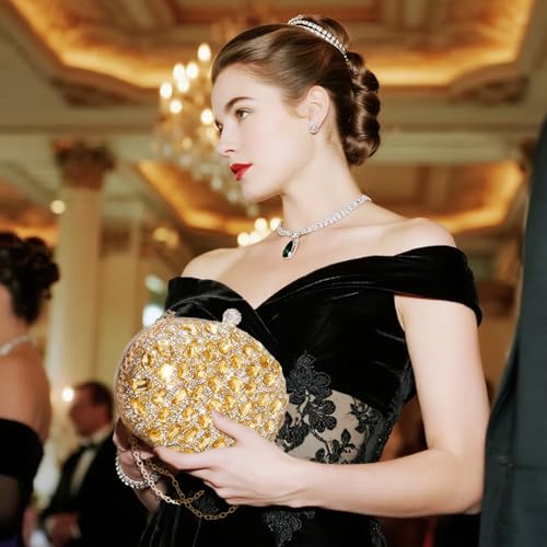 Image of RNIEGA Rhinestone Clutch Purses for Women Evening Wedding Formal Party Purses Crystal Diamond Glitter Sparkly Handbag