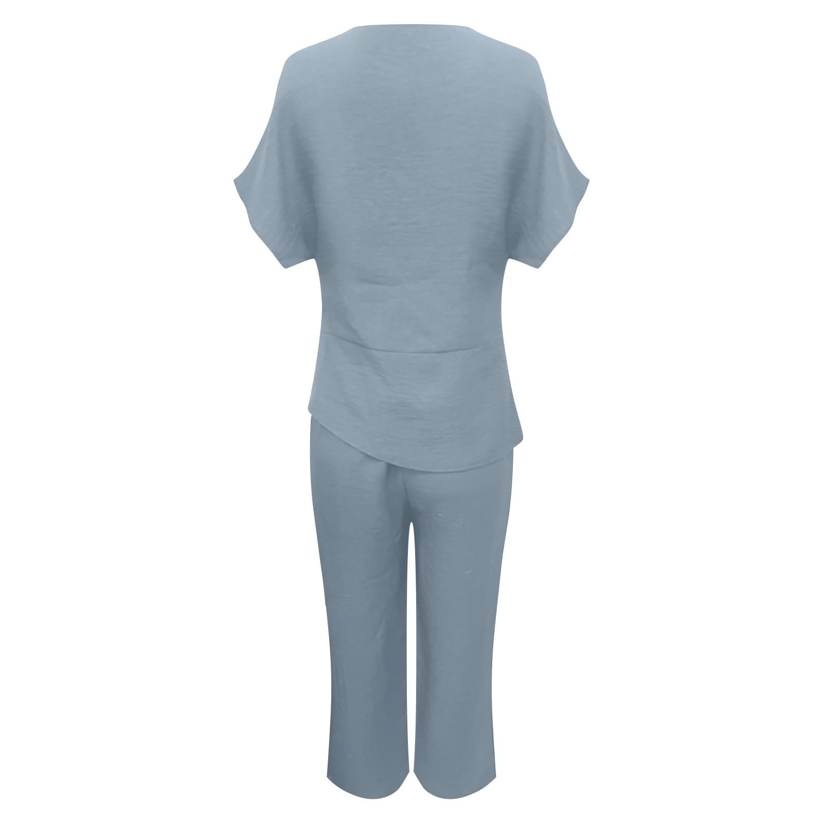 Set Damen Outfit Zweiteiliges Damen-Outfit: Wickeloberteil Mit V-Ausschnitt Und Cropped-Hose, Lässiges - Für Den Festliche Damenmode Hose Oberteil Sommer Sport Fitness 2 Teiler Elegant