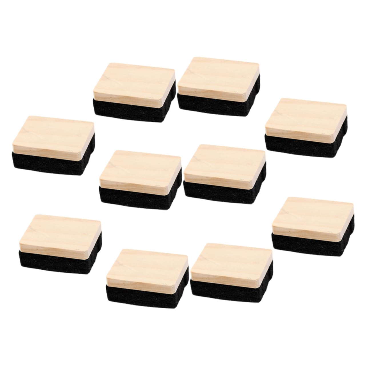 HOMSFOU 5 Sätze Radiergummi Mini Schwarz Kreidebretter Kreidestaubtuch Multipack Kreideradierer Für Die Tafel Tafelschwamm Tafelwischer Reiniger Hölzern 10 Stück * 5