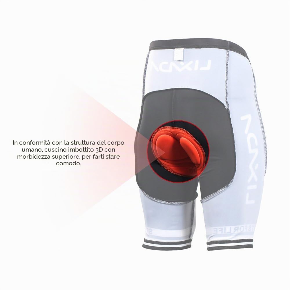 Lixada - Completo sportivo da ciclismo, da uomo, con maglia a maniche lunghe e pantaloni, in tessuto traspirante e ad asciugatura rapida, adatto per la primavera e l’autunno, Schwarz1, L