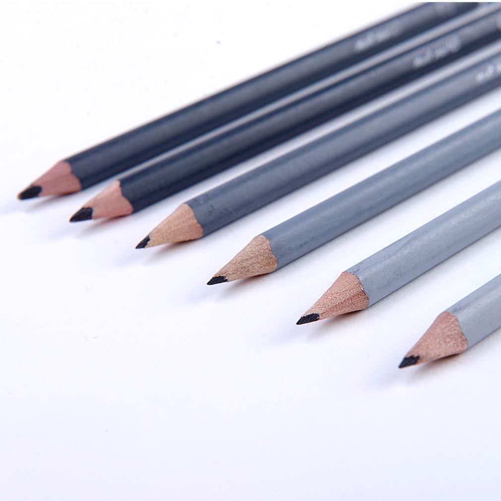YYMIYU Juego de lápiz de dibujo de 8 piezas Juego de lápiz triangular que incluye un cuchillo de goma