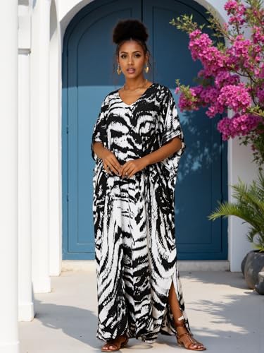 Image of Kaftan Dresses for Women Plus Size Bathing Suit Cover up Caftan Maxi Beach Dresses