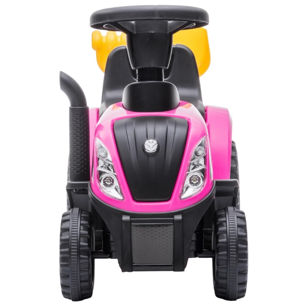 Bandits & Angels Bobbycar Rutschauto New Holland Traktor mit Anhänger ab 1 Jahr – mit funktionierenden Scheinwerfern – Kinderfahrzeug blau – Bobbycar für Jungen – New Holland (Rosa)