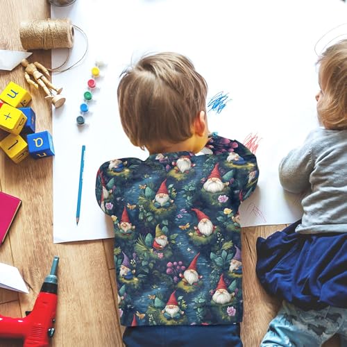 JUNZAN Cute Gnomes Flowers Big Boys Sweatshirts Hoodies Long Sleeve Fall Tops Shirts Camping 4T 6