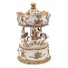 Produktbild Dekohelden24 Spieluhr als Karussell mit Sound, aus Poly in Weiß-Gold mit orangefarbenen Steinen, Größe L/B/H 14 x 8 x 14 cm, 14 cm